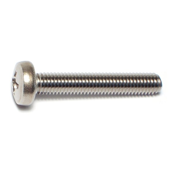 Midwest Fastener M5-0.80 x 30 mm Phillips Pan Machine Screw, Plain A2 Stainless Steel, 12 PK 38145 - main